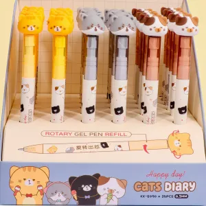 22634 CAT DIARY SPINNING GEL PEN-36