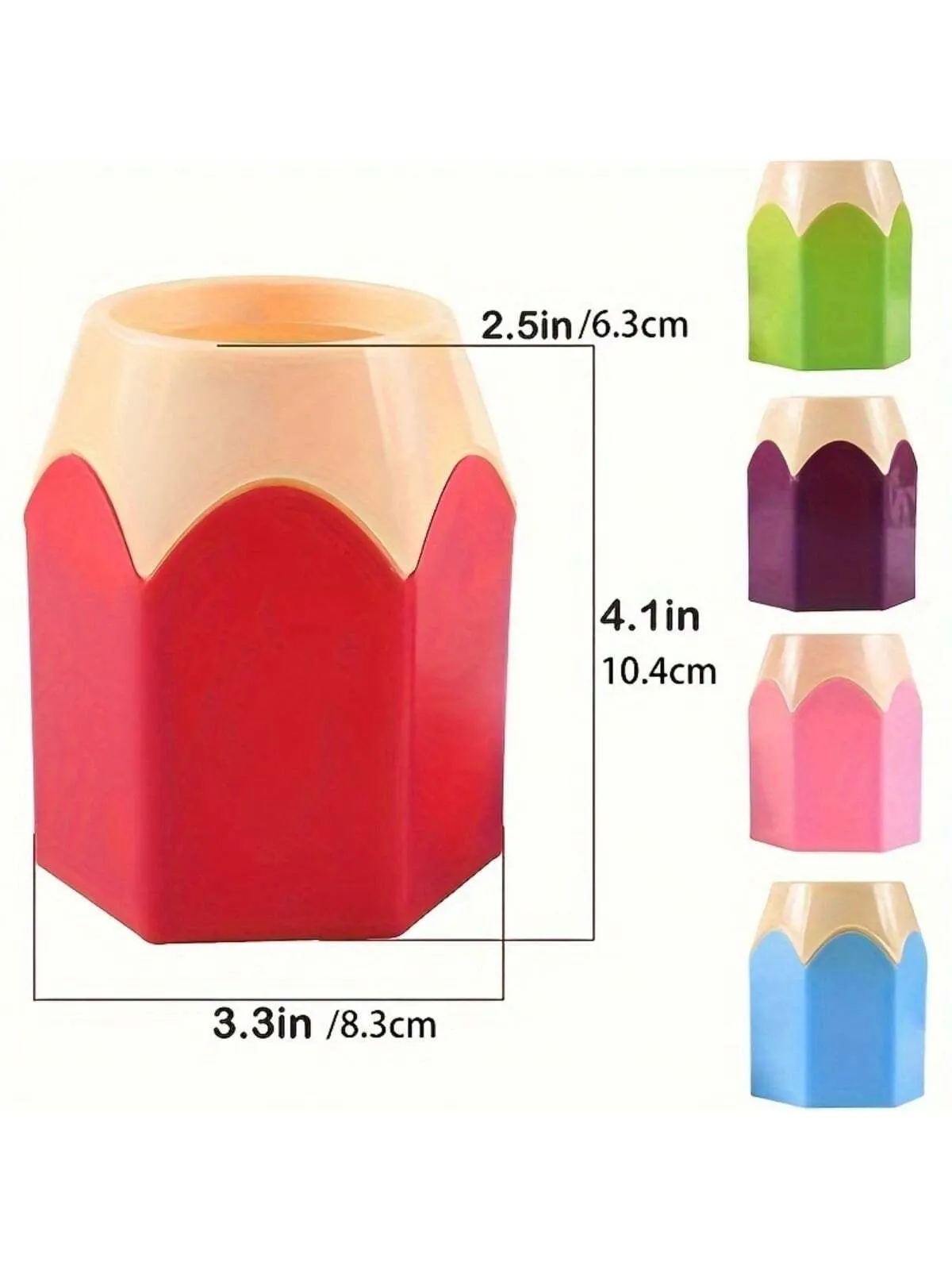 5pcs Vibrant Pencil-Shaped Desk Organizers - Space-Saving, Cute Cartoon Design - Ideal For School, Home Office, Classroom Decor