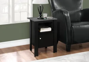 Accent Table - Black / Grey Top Night Stand With Storage