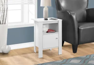 Accent Table - White Night Stand With Storage