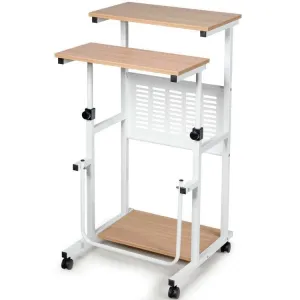 Adjustable Height Mobile Stand-Up Computer Desk