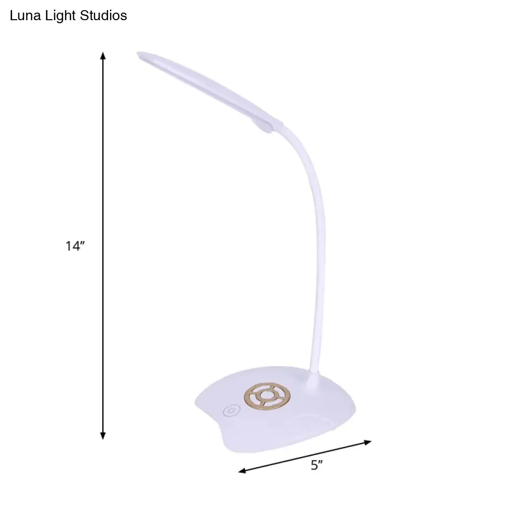 Adjustable Silicone Hose Desk Lamp with Touch Sensor, Modern LED Light for Study - Pink/Gold