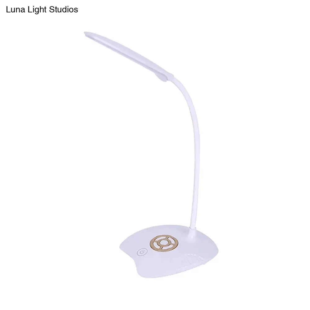 Adjustable Silicone Hose Desk Lamp with Touch Sensor, Modern LED Light for Study - Pink/Gold