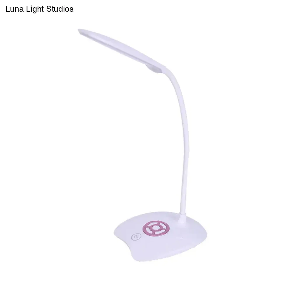 Adjustable Silicone Hose Desk Lamp with Touch Sensor, Modern LED Light for Study - Pink/Gold