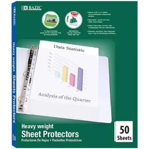 Bazic Sheet Protectors Heavy Weight Top Loading Pack of 50