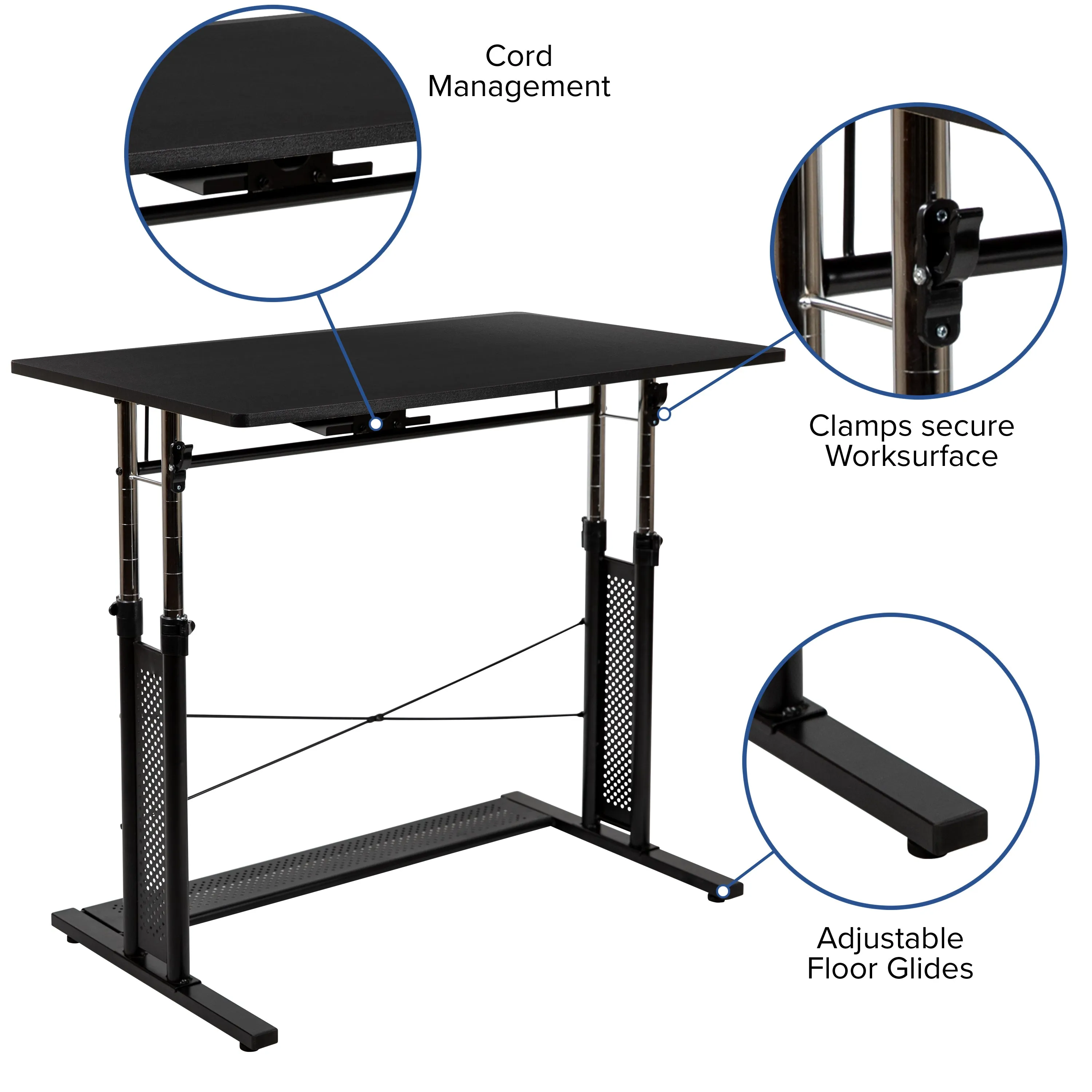 Black Sit-Stand Office Desk NAN-JN-21908-GG