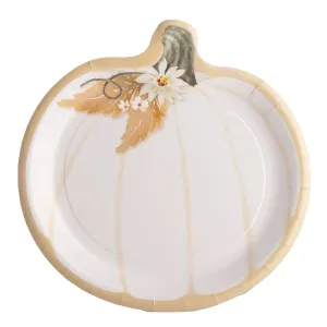 Boho Autumn Pumpkin Shaped Paper Plates