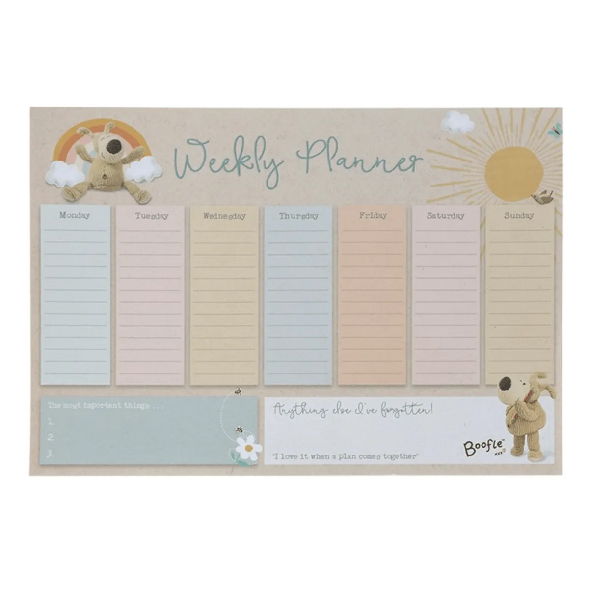 Boofle Tear Off Weekly Planner