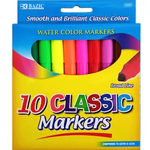 Broad Line Washable Markers Jumbo 10 Classic Colors