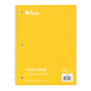 C-Line 1-Subject Notebook, Wide Ruled, Yellow, 70 Pages (CLI22040)