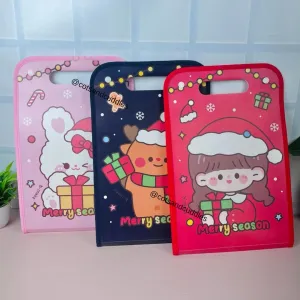 Christmas Theme Portable A4 Cute File Folder Bag with 12 Layers