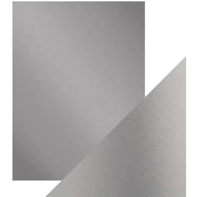 Craft Perfect Satin Mirror Card - 8.5x11 5/pkg Frosted Silver