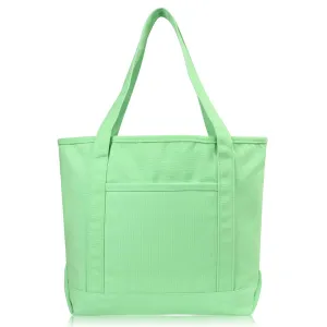 Dalix  20" Solid Color Soft Canvas Tote Bag