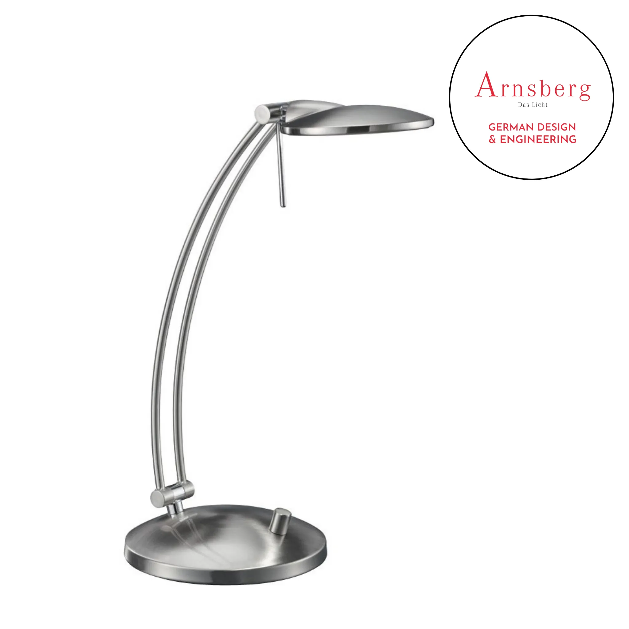 Dessau Arch Desk Lamp in Satin Nickel