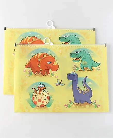 Dinosaur Design Printed Zipper Folder Pouch (Random Design) (1pc)