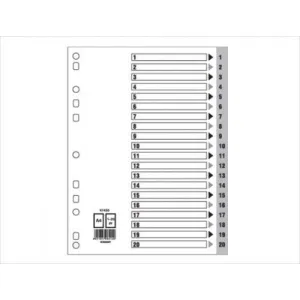 Divider(1- 20)Pvc A4 Gray