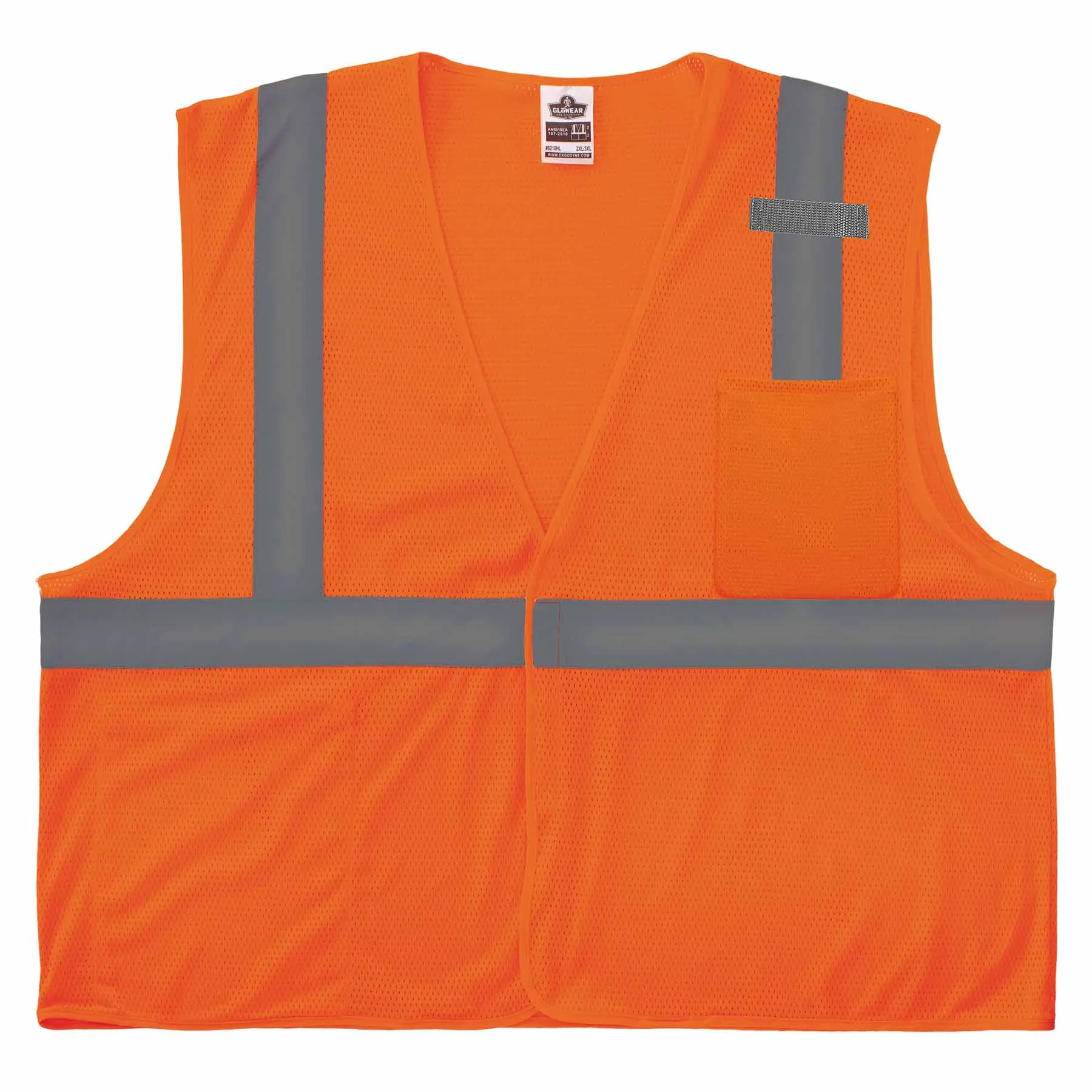 Ergodyne 24537 8210HL-S 3XL Orange Class 2 Economy Mesh Vest - Single Size