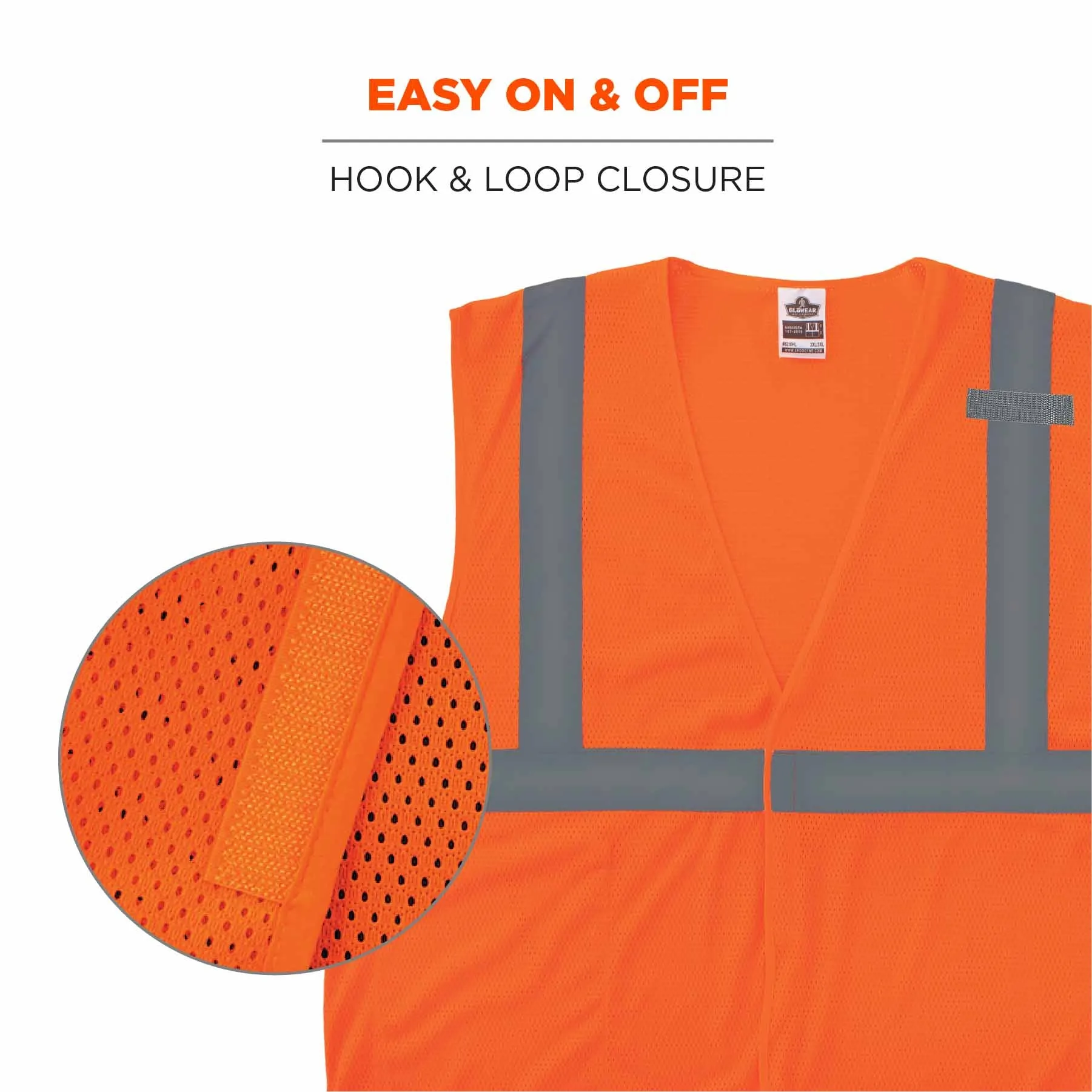 Ergodyne 24537 8210HL-S 3XL Orange Class 2 Economy Mesh Vest - Single Size