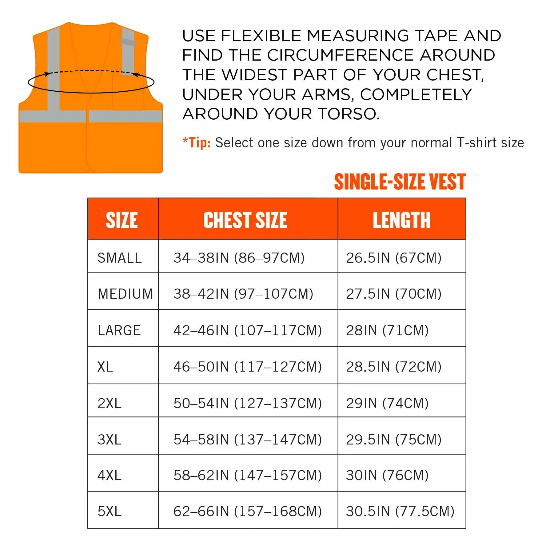 Ergodyne 24538 8210HL-S 4XL Orange Class 2 Economy Mesh Vest - Single Size