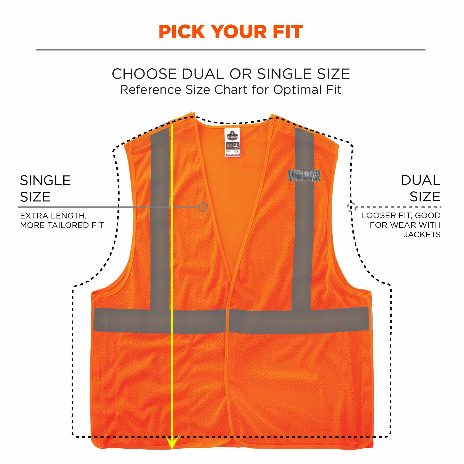 Ergodyne 24551 8215BA-S XS Orange Class 2 Economy Breakaway Mesh Vest - Single Size