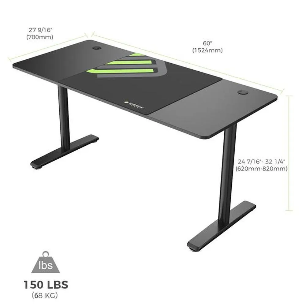 Eureka Ergonomic 60'' Mechanically Height Adjustable Home-Office Computer Desk, ERK-IMOD-60B