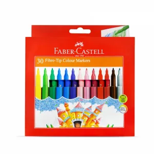 FABER-CASTELL Fibre Tip Pens Full Color Body - (30 Pcs)