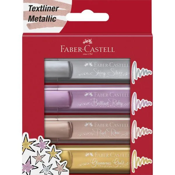 Faber-Castell - Highlighters Metallic Colours - Wallet of 4