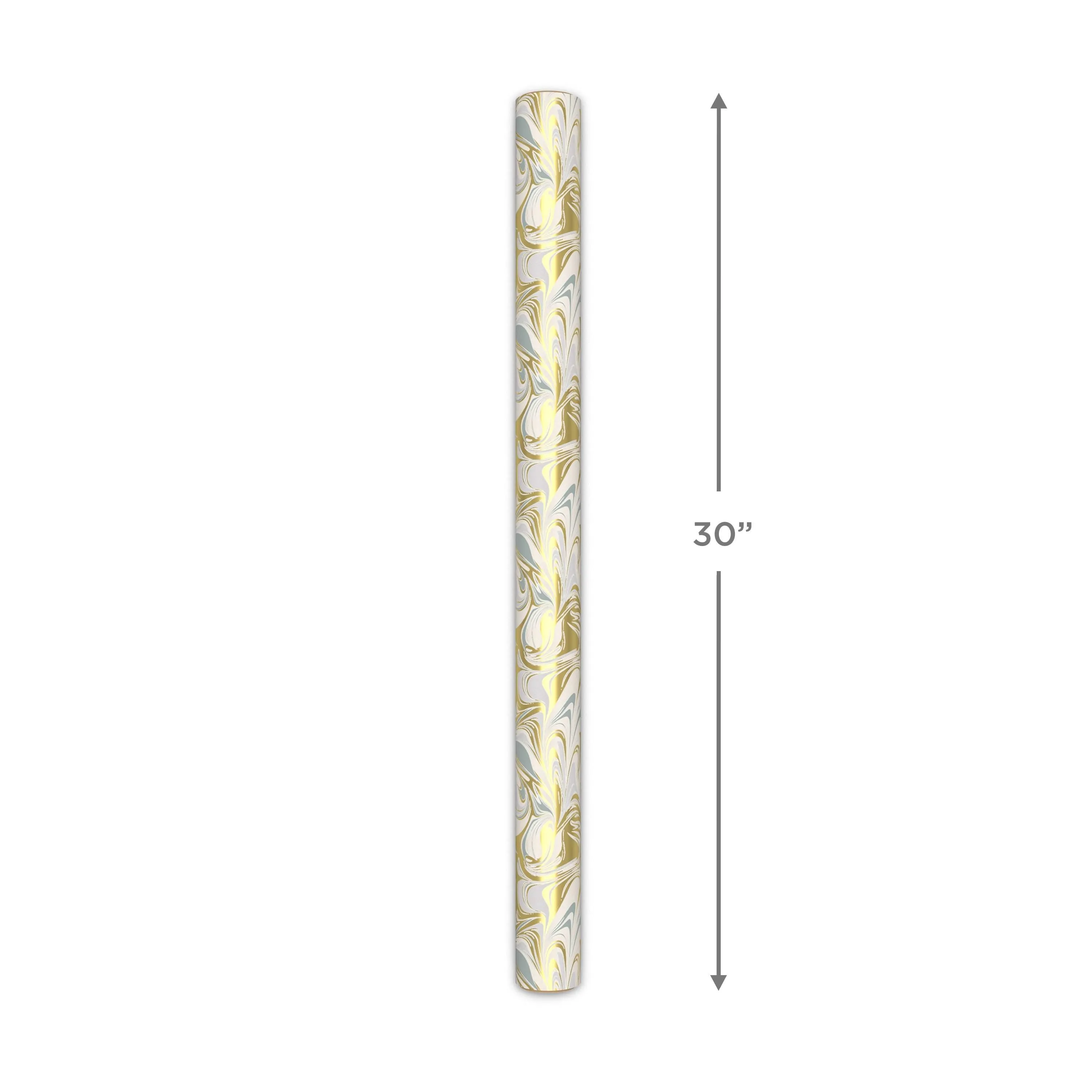 Gold Christmas Wrapping Paper Roll -3 Rolls 43cm x 3m, Metallic & Polka Dot Patterns for Gifts, Weddings  More