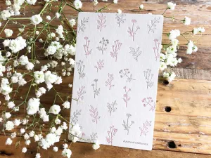 High Quality Botanical Garden Letterpress Postcard - autumnal wildflowers