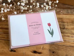 High Quality Letterpressed Washi Flora Mini Message Cards - Tulip