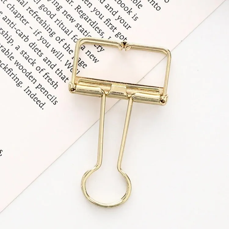 Hollow Binder Clip Gold