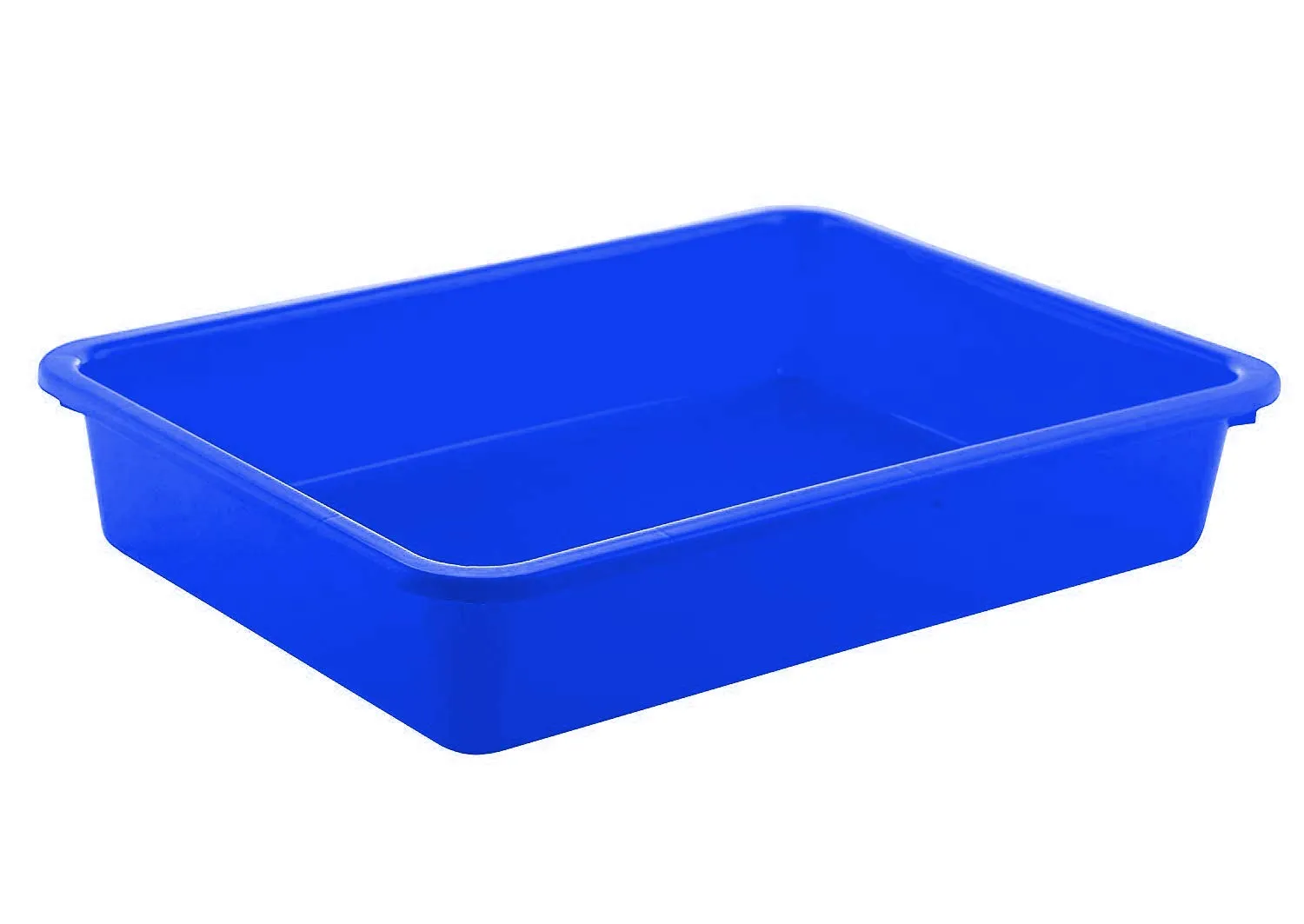 Kuber Industries Plastic 3 Pieces Medium Size Stationary Office Tray, File Tray, Document Tray, Paper Tray A4 Documents/Papers/Letters/folders Holder Desk Organizer (Blue) CTKTC034798