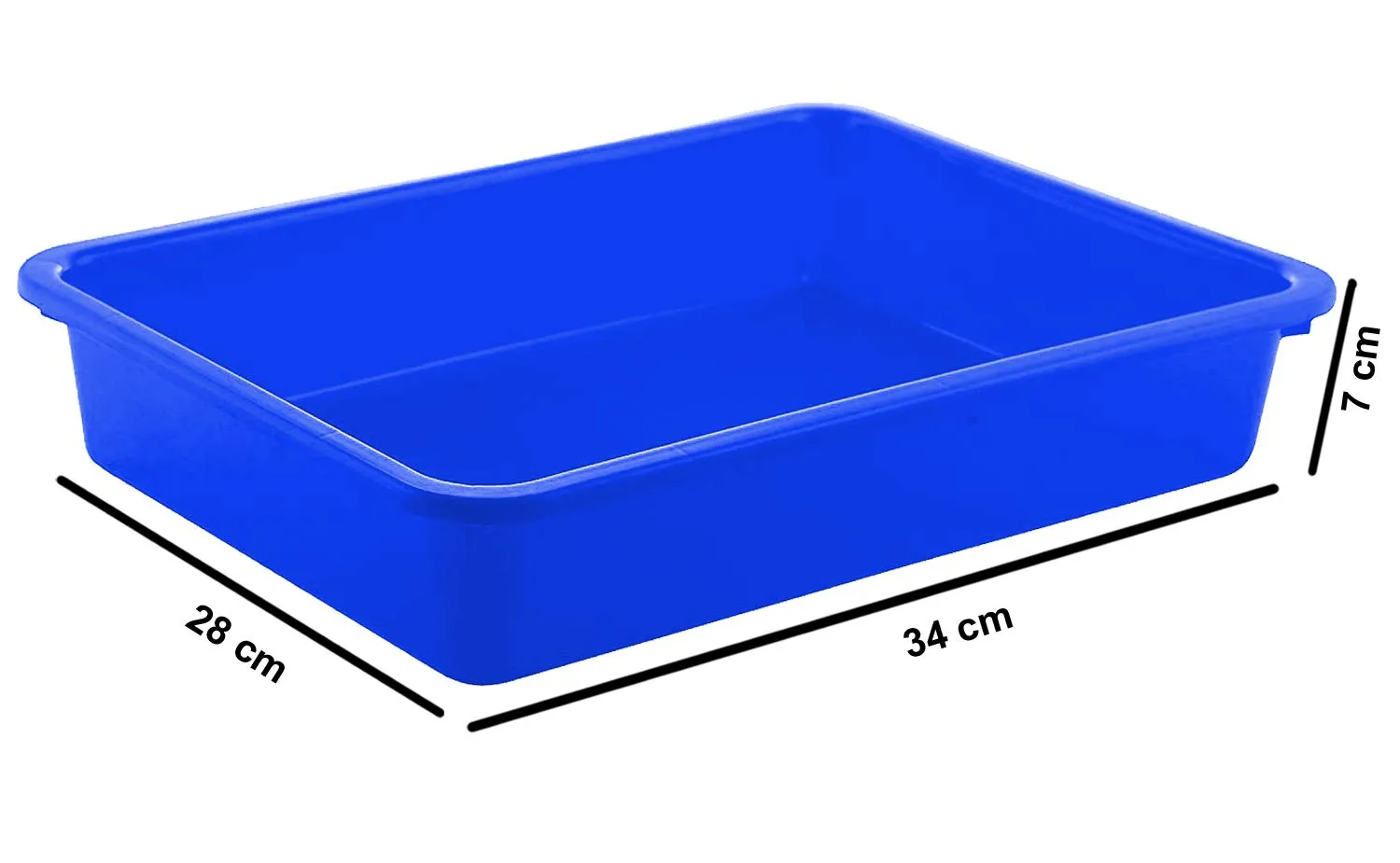 Kuber Industries Plastic 3 Pieces Medium Size Stationary Office Tray, File Tray, Document Tray, Paper Tray A4 Documents/Papers/Letters/folders Holder Desk Organizer (Blue) CTKTC034798