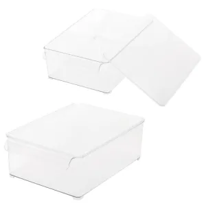 L. Gourmet Clear Fridge Storage Bin With Cover 1Pc