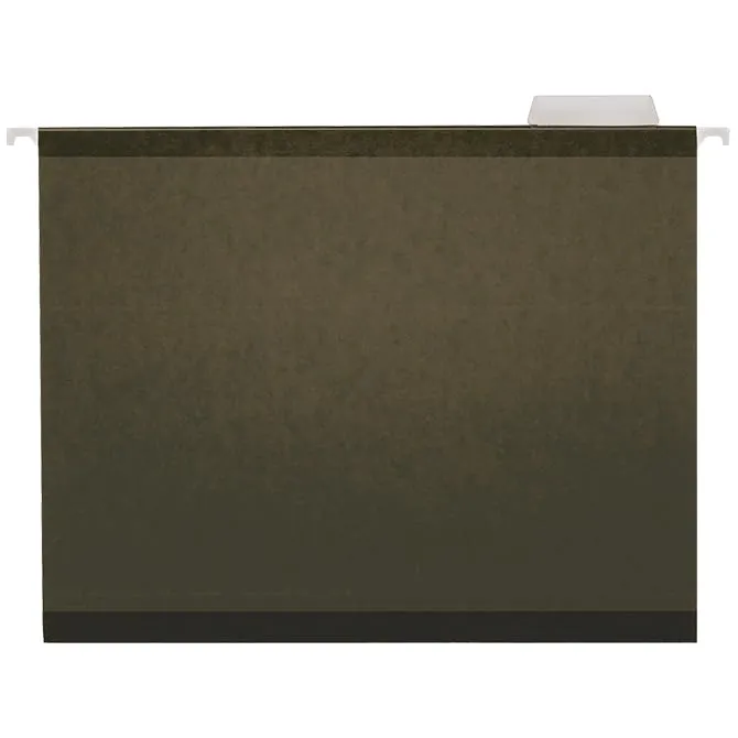 Letter Size Green Hanging File Folders - Reinforced/2" Box Bottom File Folders with 1/5-Cut Tab - Durable Filing Solution for Home, Office, or School