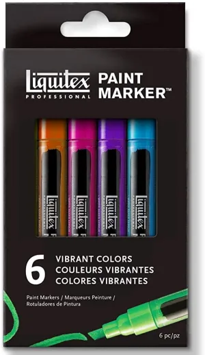 Liquitex PAINT MARKER FINE 6 SET VIBRANT