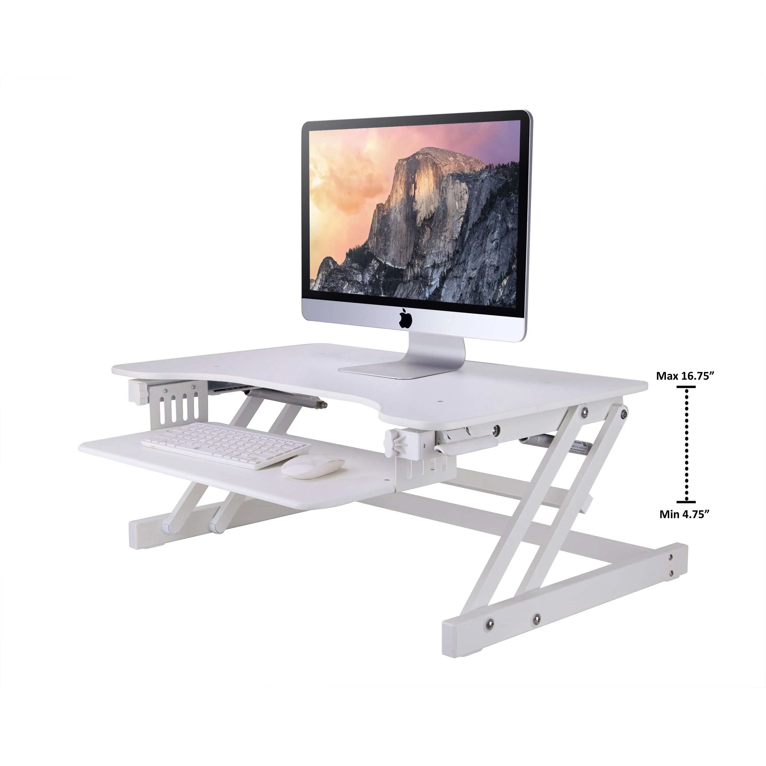 Lorell/Rocelco 32” Height-Adjustable  Dual-Monitor Standing Desk Converter, Gas Spring, Large Keyboard Tray, R ADRW/R ADRG/R ADRB