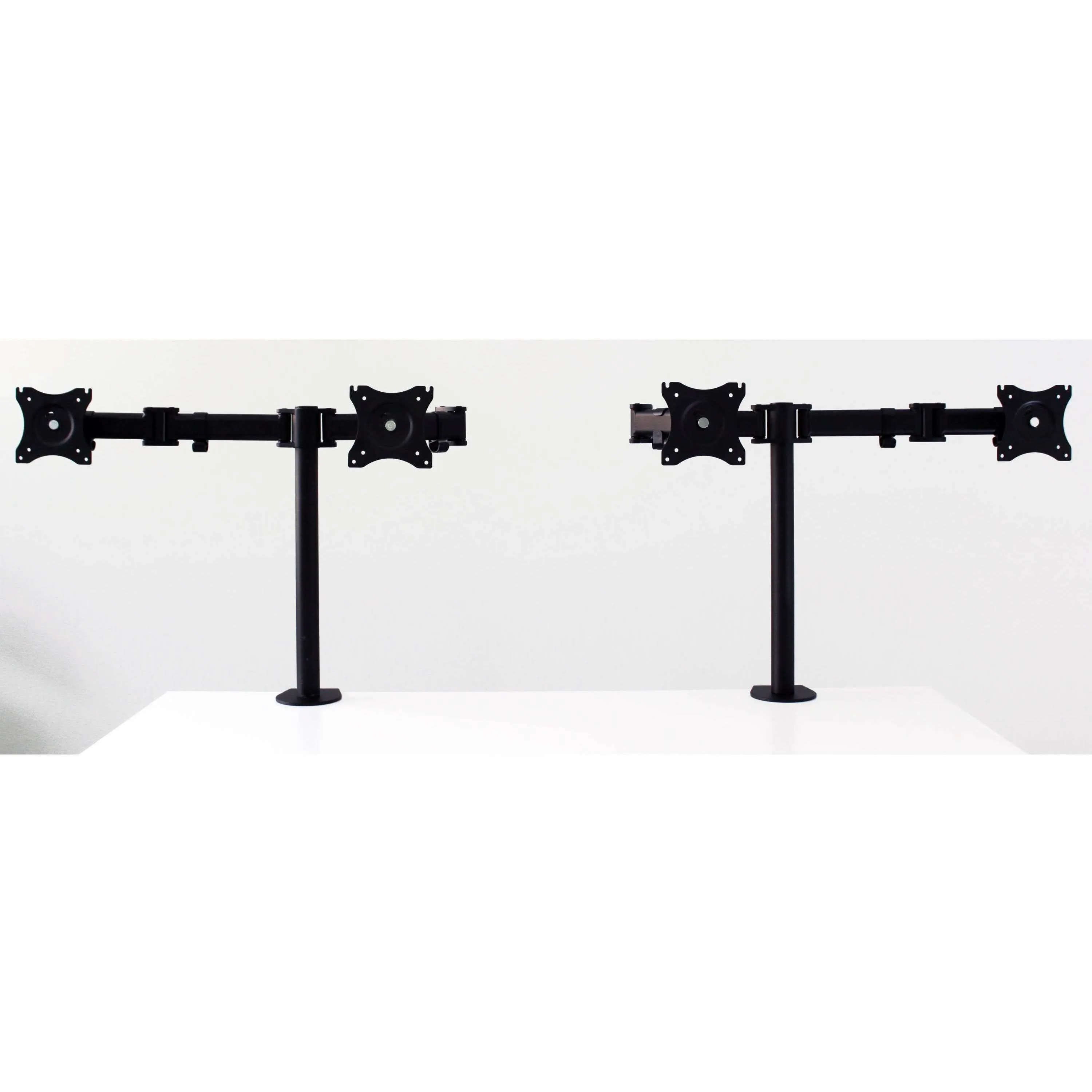 Lorell/Rocelco Quadruple Monitor Desk Mount | Dual Articulated Arms | Fits Four 13-27” Flat Panel Computer Monitors - R DM4, Black