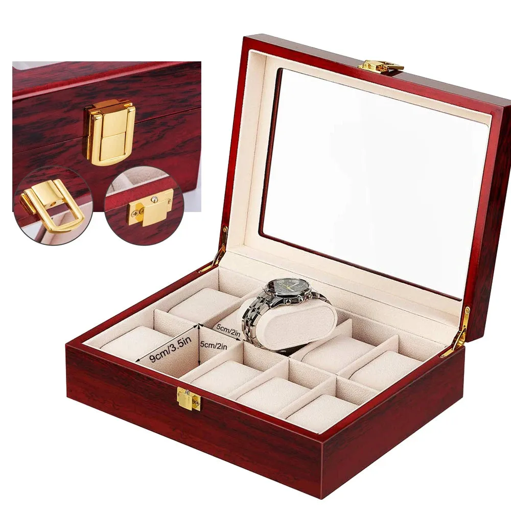 Luxury Wood Watch Storage Orgonizers Boxes for 2/3/5/6/10/12 Slots