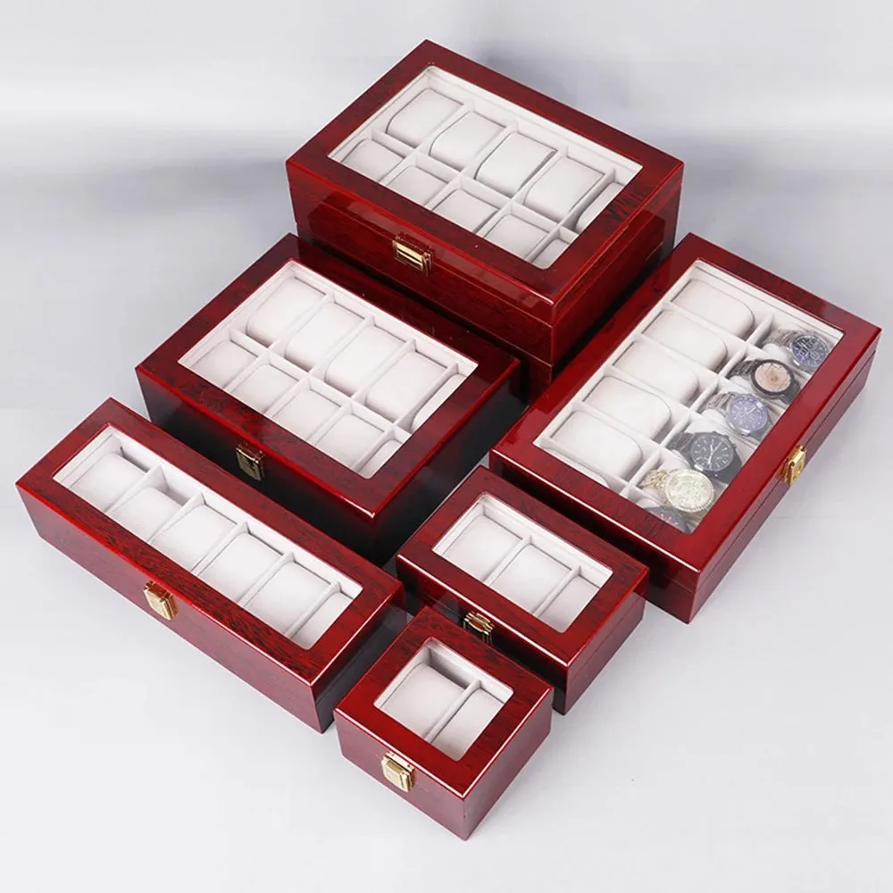 Luxury Wood Watch Storage Orgonizers Boxes for 2/3/5/6/10/12 Slots