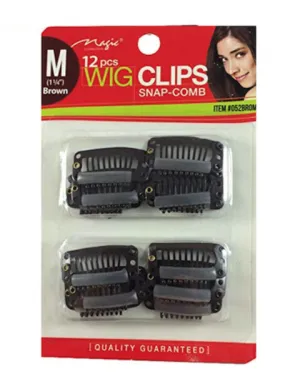 MAGIC COLLECTION WIG CLIP 12 PCS BROWN