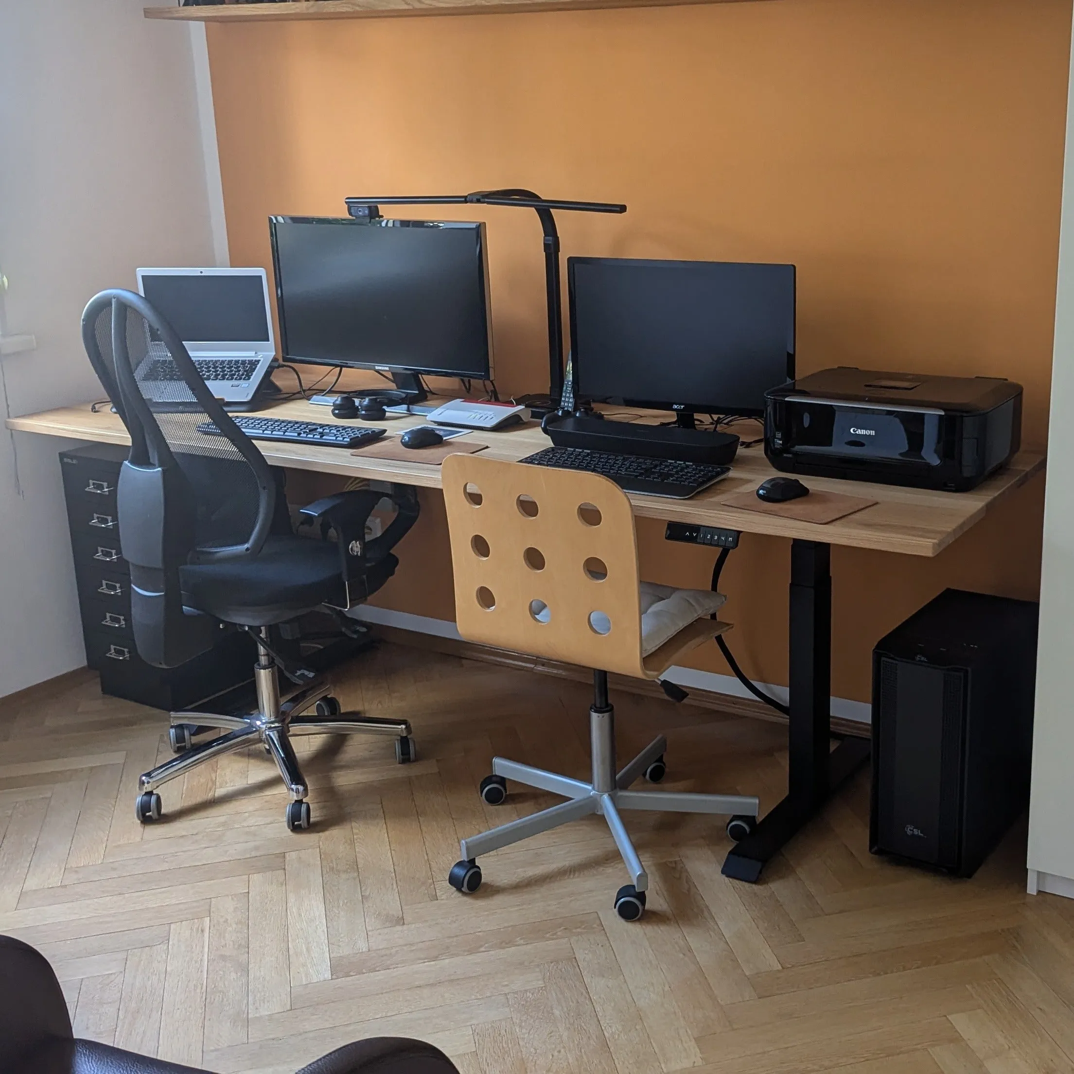 Oak standing desk