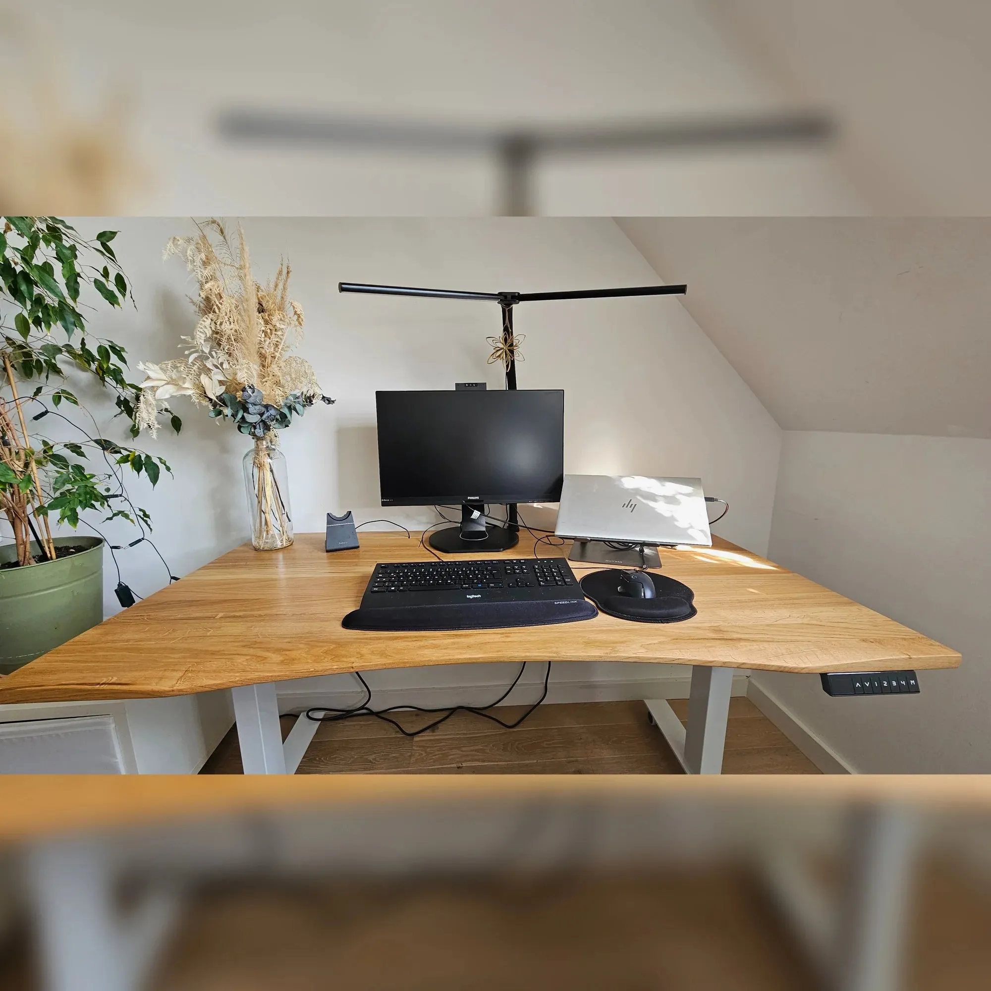 Oak standing desk