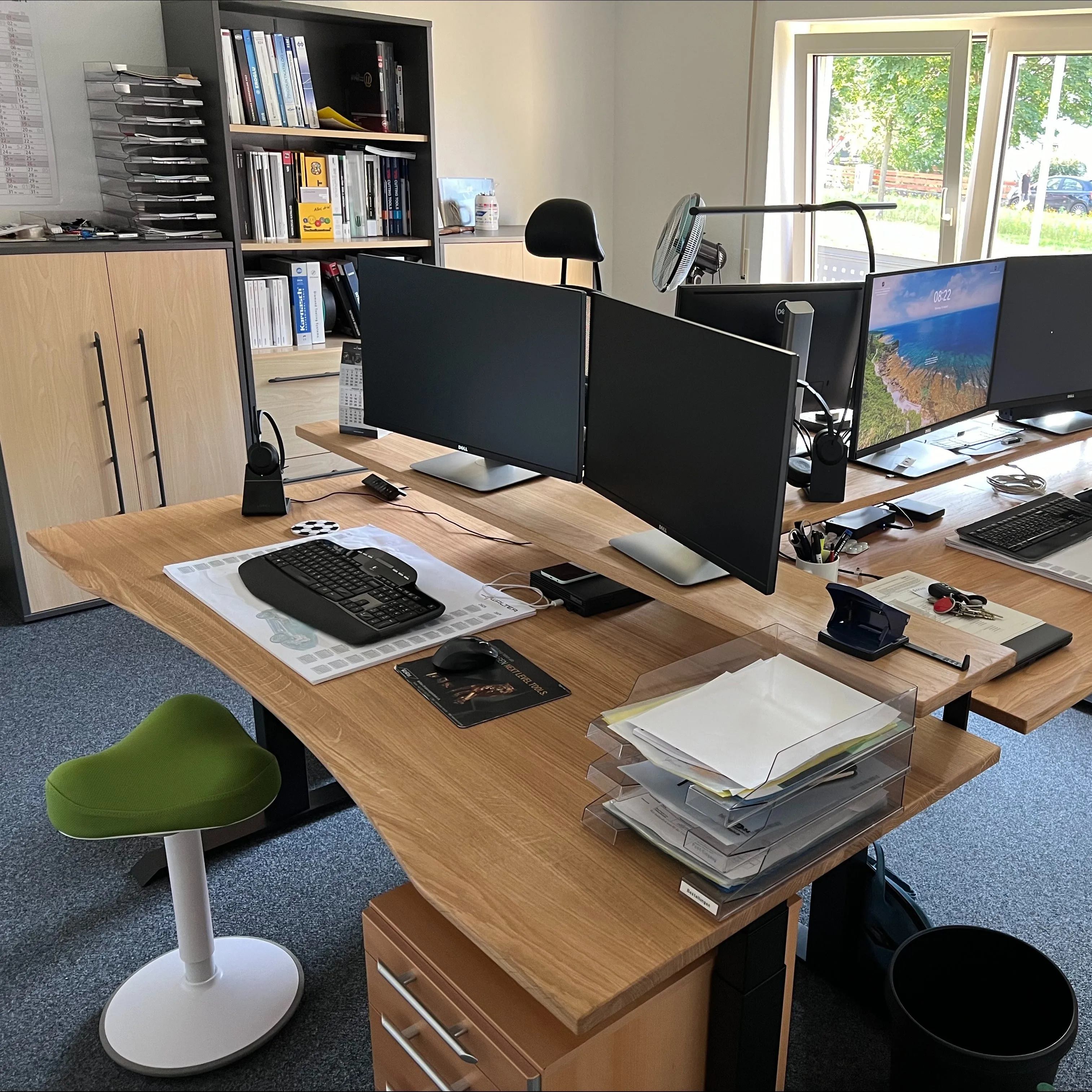 Oak standing desk