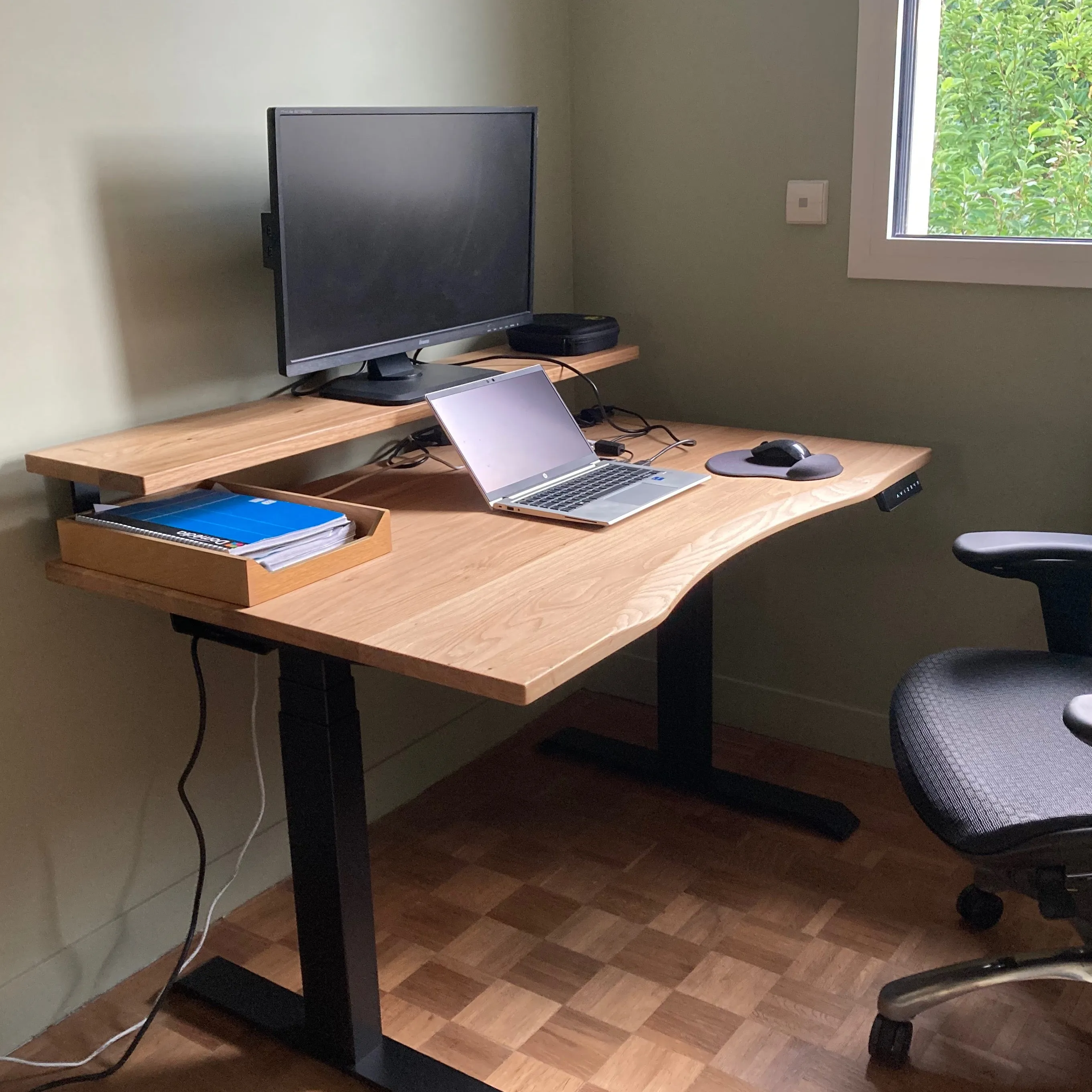 Oak standing desk