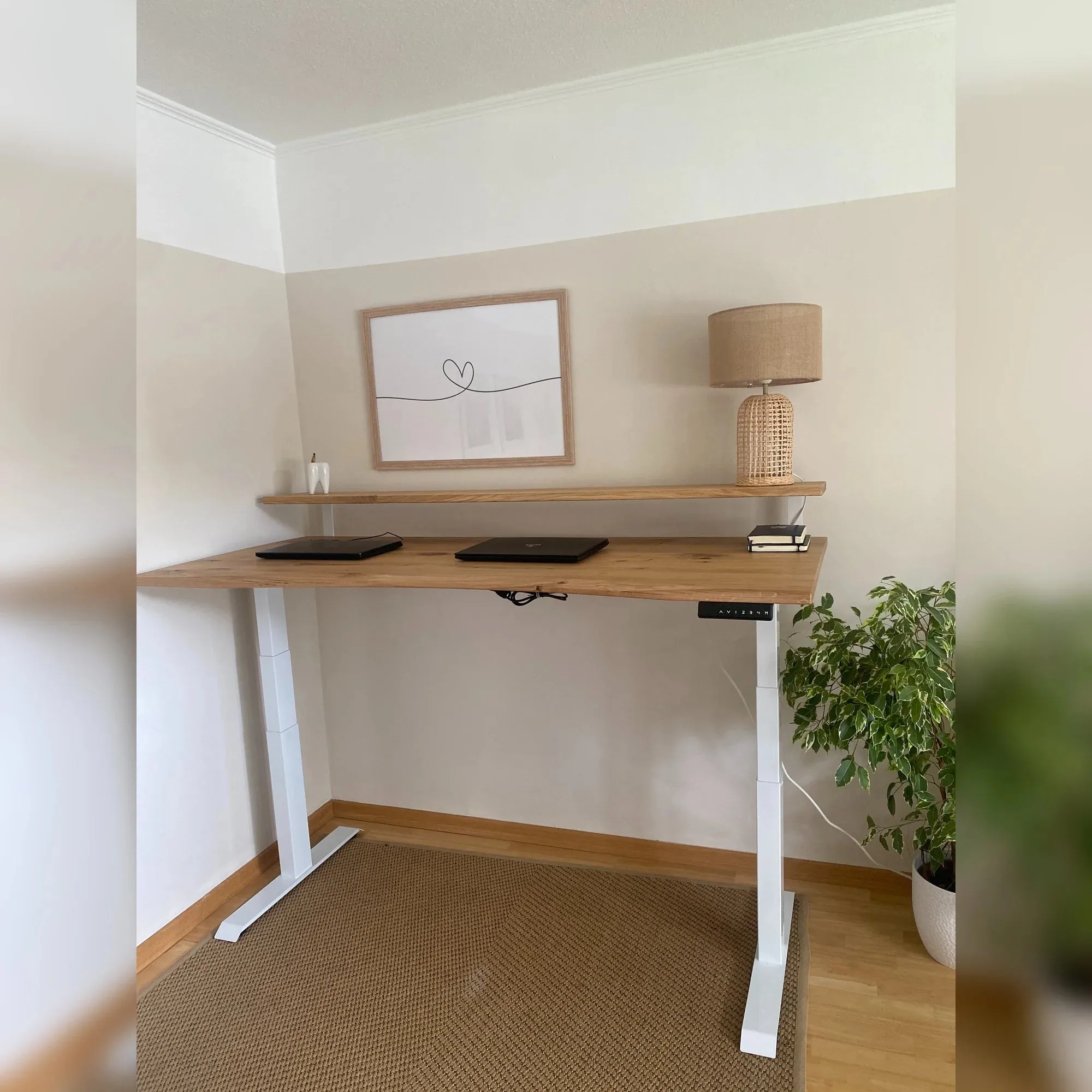 Oak standing desk