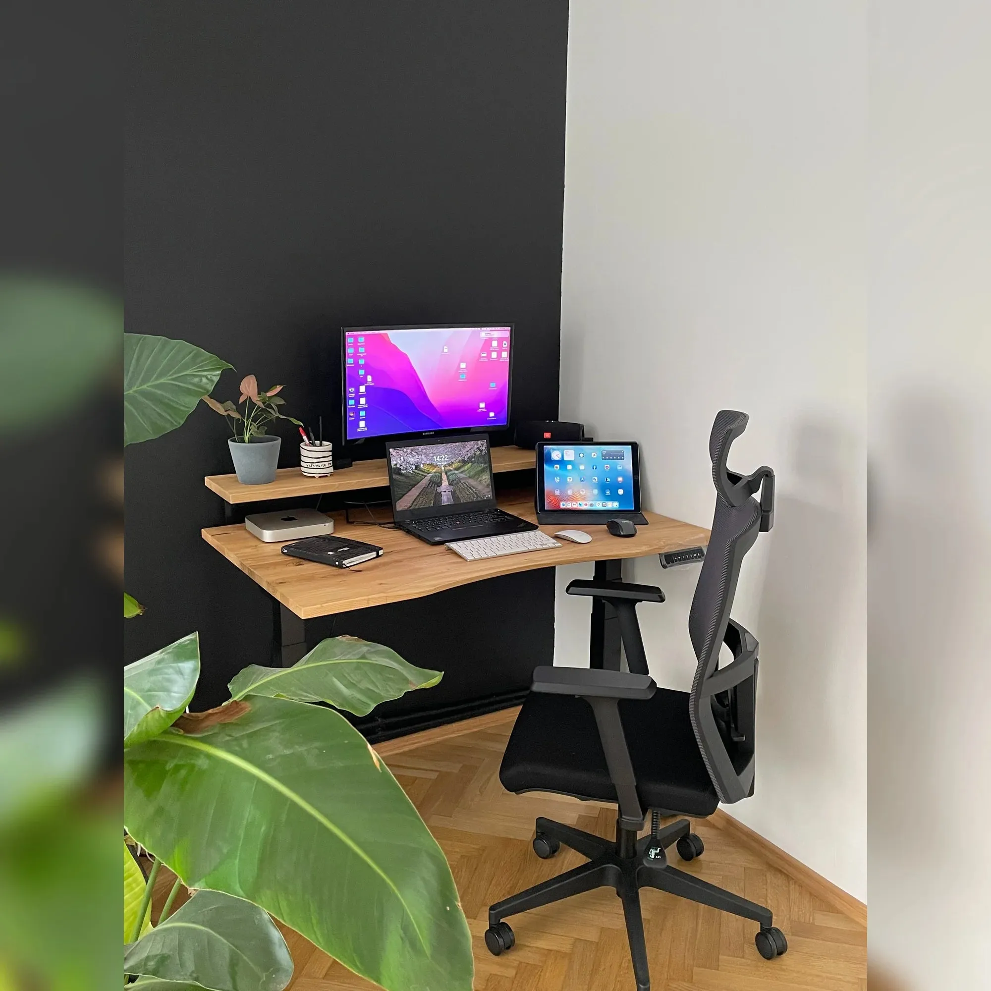 Oak standing desk