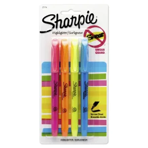 Sharpie Accent Pocket Highlighters Set, Narrow Chisel 4pk