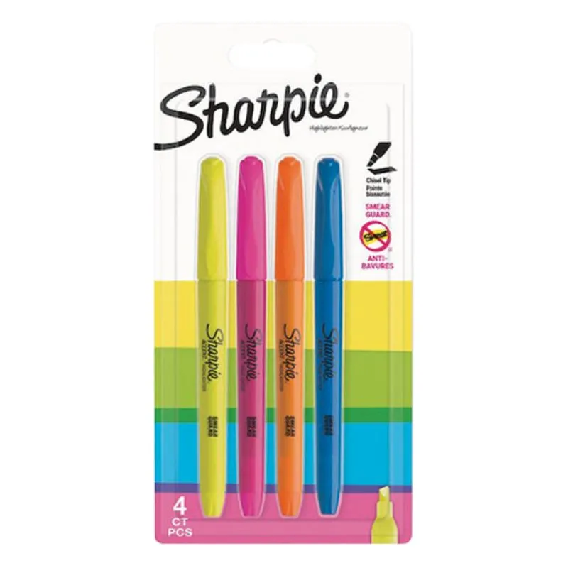 Sharpie Chisel Tip Pocket Highlighter Multicolour Set Of 4 Pieces