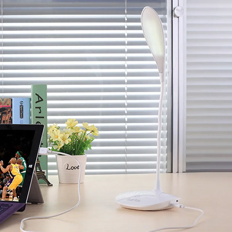 Simple Style LED Desk Lamp with Touch-Sensitive Silicone Hose - Ideal for Study and Reading